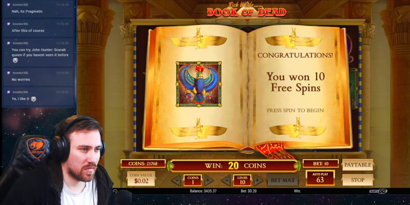 Free Spins in Book of Dead slot