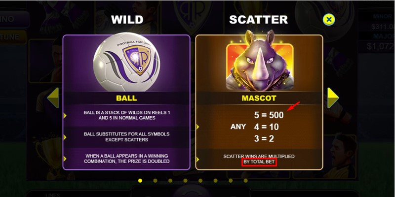 Special Symbols in Football Fortunes slot