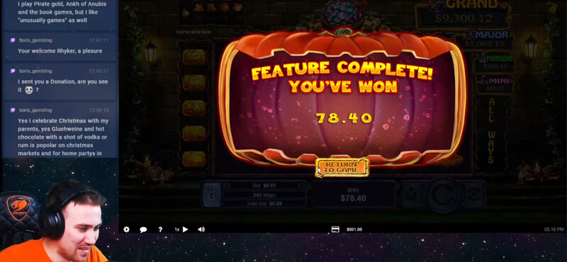 Halloween Treasures Free Spins Total Win